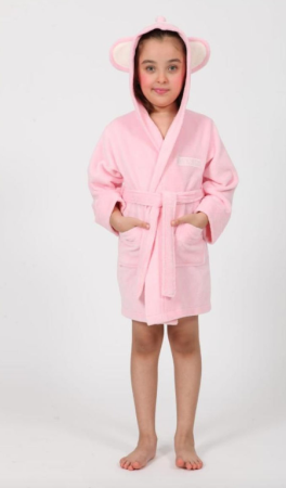Детский халат розового цвета с капюшоном Турция-2